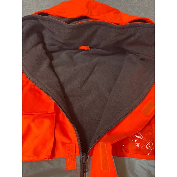 Men's ANSI Class 3 High Visibility Reflective Safety Jacket Orange/Black Size XL - Picture 8 of 16